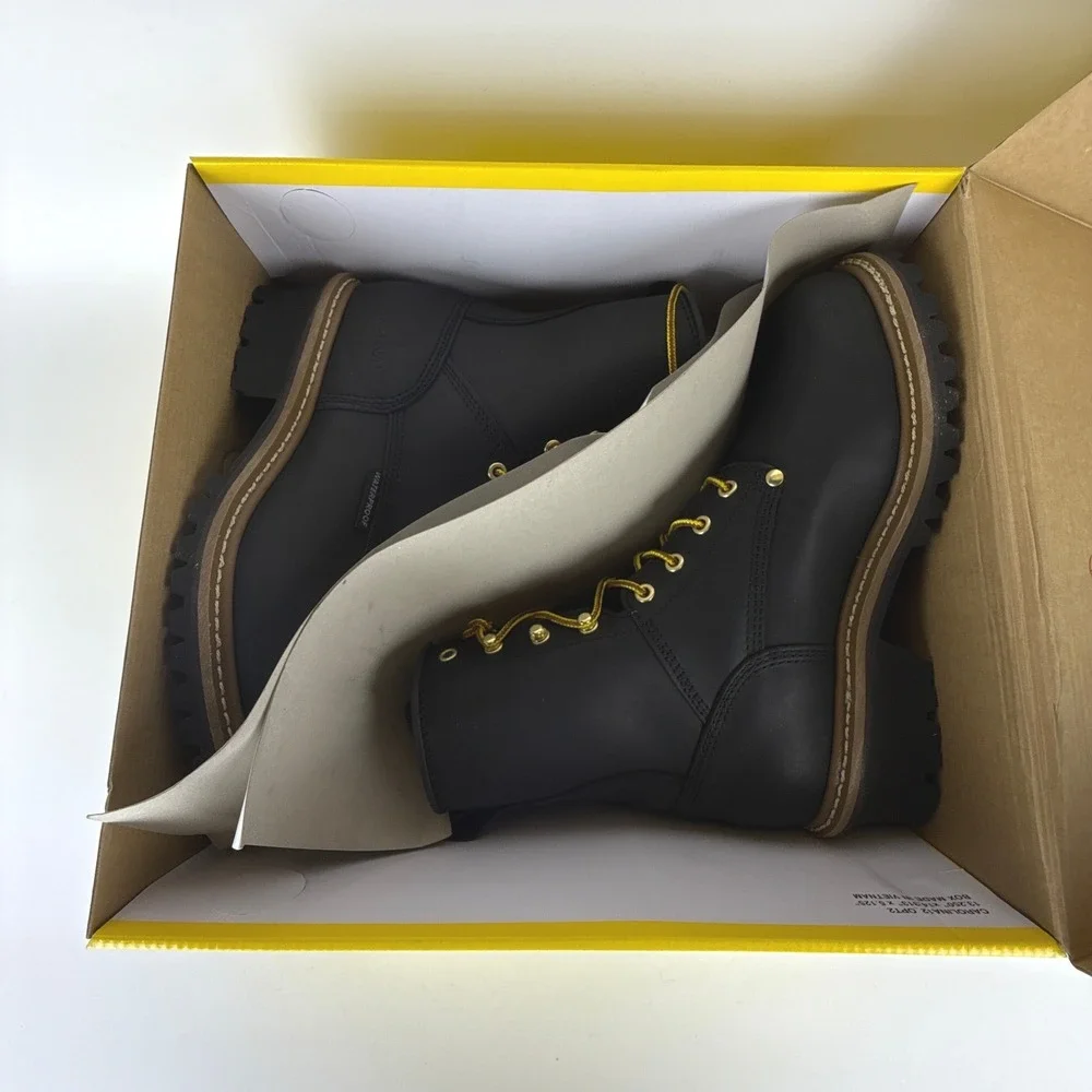 Carolina 8 Inch Steel Toe Logger Boots Mens 9 2E Black‎ CA9823 Waterproof